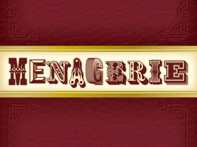 Menagerie dimensional embossed leatherette letterforms menagerie typography victorian
