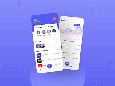 Mono Bank - Mobile Banking Apps Dashboard and Stats Screen 3d 3d animation banking app clean clean design clean ui dashboard dashboard ui design illustration minimal money money transfer neat platform stats transactions transfer