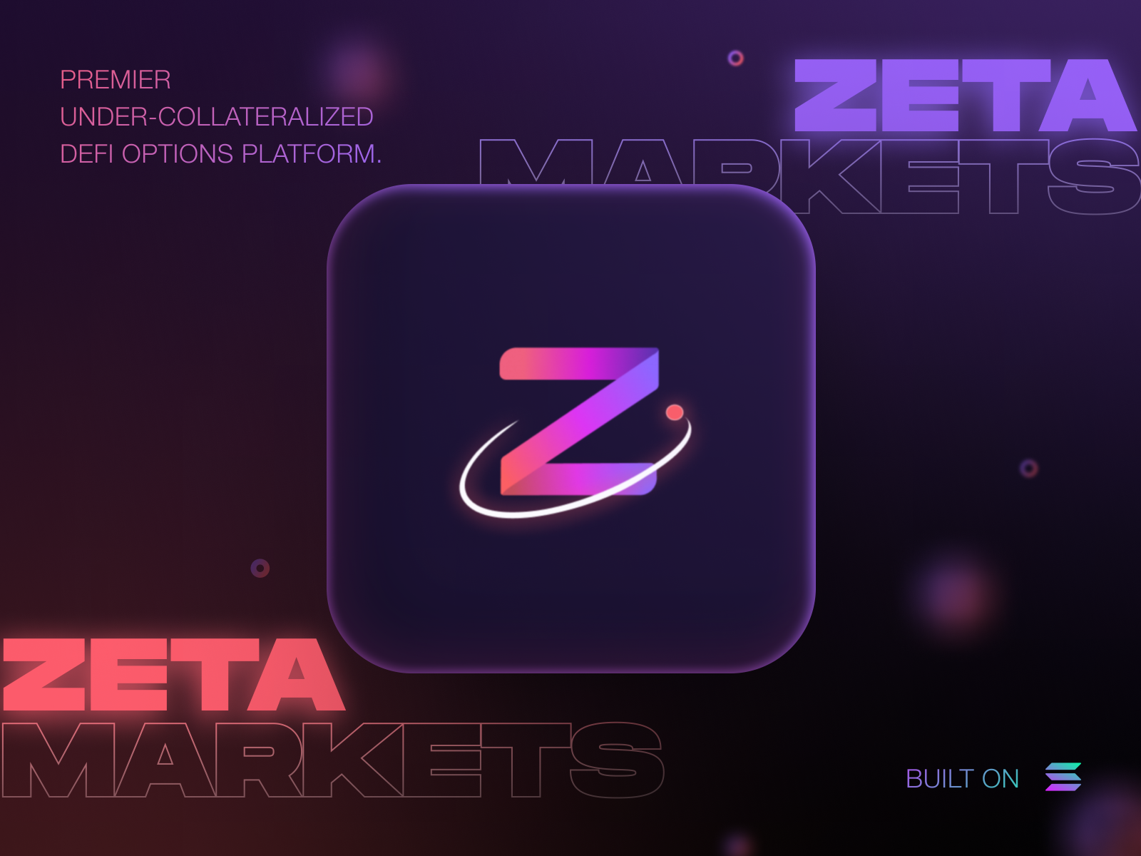 Zeta Markets - DeFi Options Platform Crypto Banner 3d advertising banners crypto crypto exchange crypto wallet cryptocurrency design exchange galaxy glow glow in the dark glowing illustration neon neon colors neon light platform stocks z