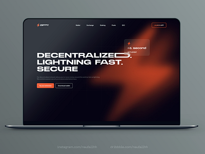 Zippy - Hero Section Crypto Website Landing Page crypto crypto landing page crypto website glassmorphism glow hero section landing page nft