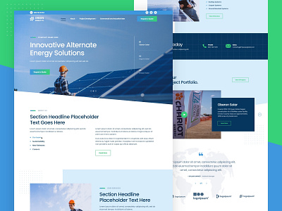 Landing Page: Green Energy Solutions Company design firstshot landing page solar energy solar panels ui ux web website