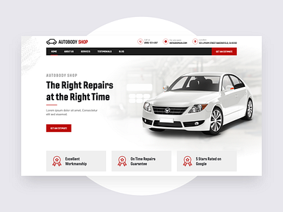 Design for an Autobody Shop branding design illustration landing page logo ui ux web website