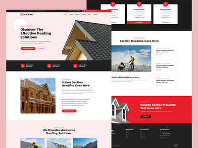 A sleek website design for a roofing company! adobe branding design illustration landing page logo mac roofing ui ux vector web website xd