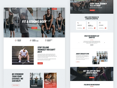 A pump you up design for a gym! branding crossfit design gym illustration landing page logo sleek stylish ui ux vector web website