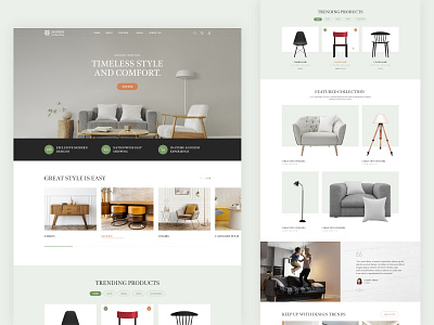 A website worthy of the modern furniture it displays! branding clean composed design furniture illustration landing page logo modern pure striking ui ux vector web website