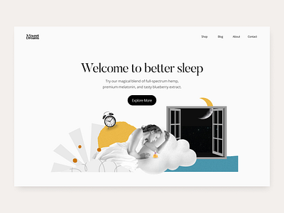 Sweet Dreams - Landing Page Concept homepage landing page ui visual