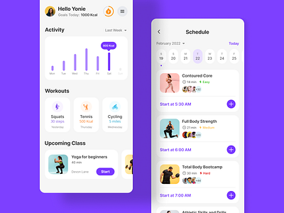 Fitness app app design fitness mobile ui