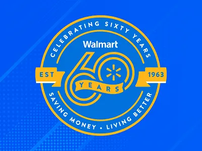 Celebrating the Big 6-0 for The World's Largest Retailer anniversary branding clothing corporate hats illustrator logo retail store walmart