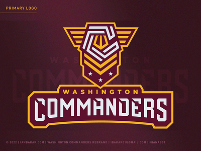 Rebranding the Washington Commanders (Updated) - 5 Shots brand commanders design football identity logo nfl redskins sports branding sports logos uniforms washington commanders