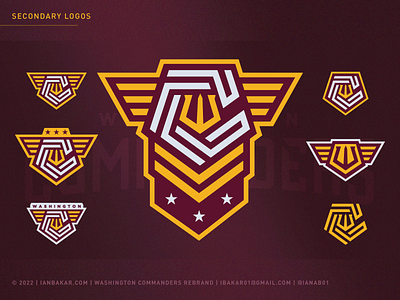 The Real Washington Commanders (Rebrand Pt 2 - Secondary Logos) by Ian  Bakar on Dribbble