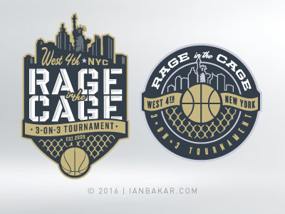 Ragin' basketball logo new york nyc sports tournament