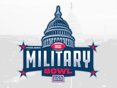USO Military Bowl Concept football logo military sports