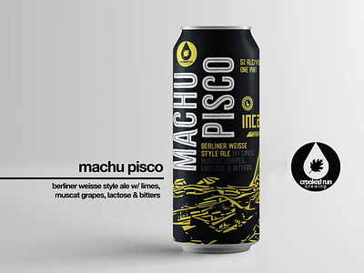 The Machu Picchu, Brewed beer branding can dc label logo package print
