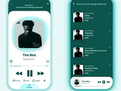 Music Player App app design music ui ux