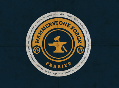 Hammerstone Forge Logo Design blacksmith design emblem logo farrier flat forge logo logo design retro vintage