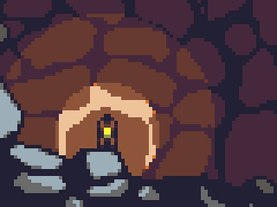 Lantern in a Cave cave db32 game lantern pixelart pixels retro rocks videogame