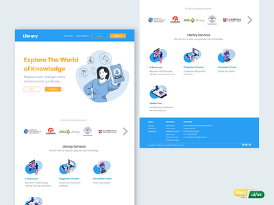 Landing Page Library Website dailyui design figmadesign home homepage homepage design landing page design landingpage library services ui uiuxdesign userinterface webdesign