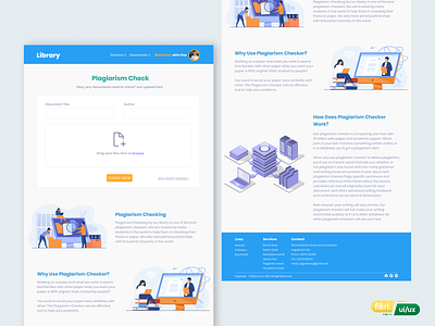 Upload Page For Plagiarism Check in Library Website dailyui design figmadesign ui uiuxdesign upload upload file upload page uploading userinterface ux webdesign