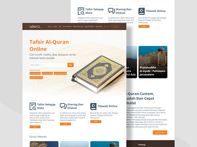 Redesign tafsirq.com homepage bounce rate call to actions calls to action card cta dailyui design figmadesign homepage landingpage quran read redesign search tafsir ui uidaily uiuxdesign userinterface webdesign
