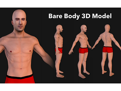 Bare Body 3D Model 3d 3d art 3d artist 3d model 3d modeling character design design digital art zbrush