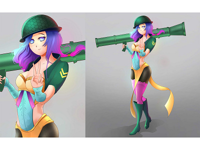 Anime Girl anime cartoon character character design concept design digital art illustration vector