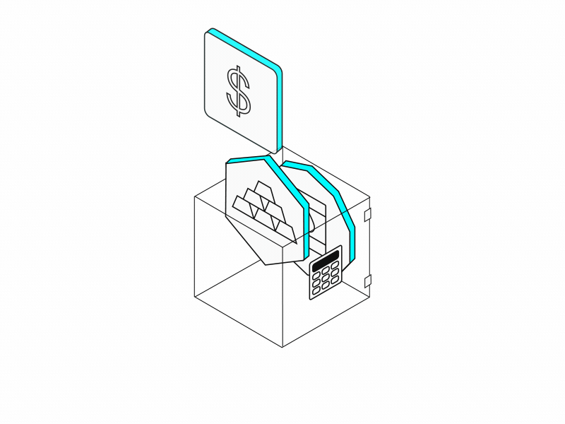 Strongbox with tokenized assets animated ui animation crypto design json lottie lottie animation motion design motion graphics token ui ui animation webpage website