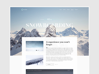 Minimal Web Design clean flat minimal mountain nature simple typography web website white