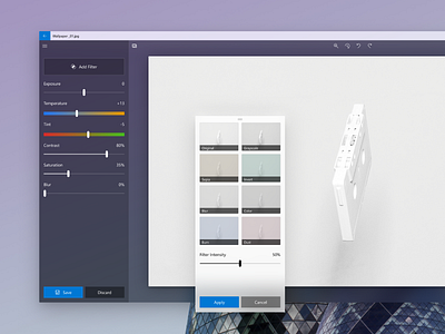 Fluent photo editing app acrylic clean design editing editor fluent simple ui uwp ux windows