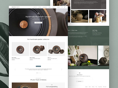 Handmade Speakers Homepage branding clean depth design ecommerce handcrafted handmade layout product card simple speakers ui ux web