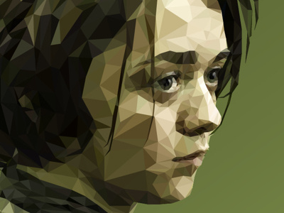 Arya Stark - Low poly Game of Thrones 3d art blue character clean color design green low poly minimal polygon vector