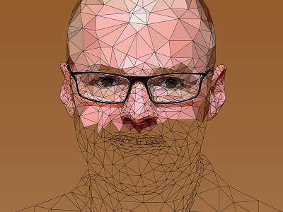 Heston Blumenthal - Low Poly Illustration 3d art character clean design illustration low poly orange polygon portrait vector web