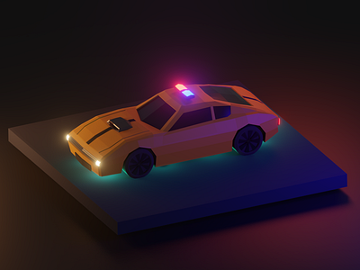 Me Version Car Police blender 3d car design lighting effects modeling