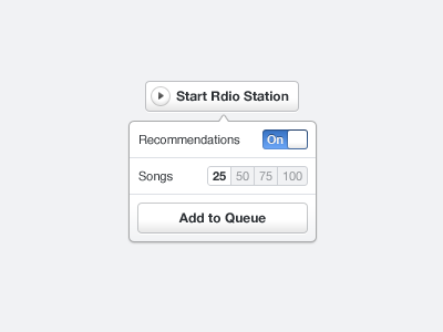 Rdio Station settings