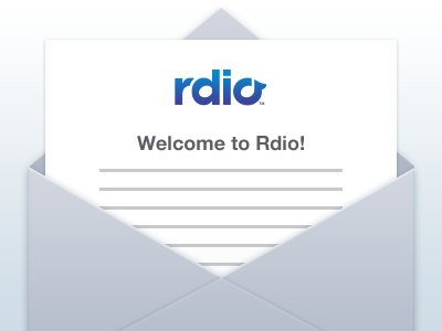 Welcome to Rdio! envelope illustration iphone 4 retina