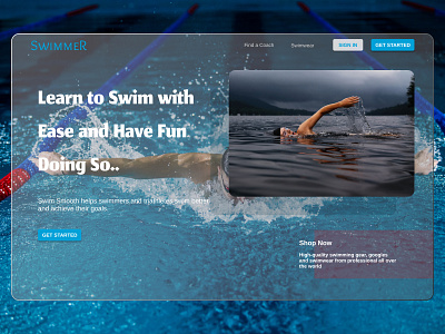 Landing Page: Swimmer design landing page landing page design website design website landing page