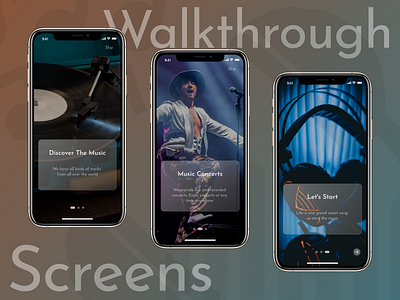 Walk through screens for music app app design ios ios design music app walkthrough walkthrough ios walkthrough screens