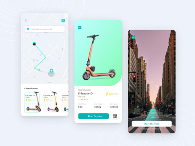 E-Scooter Rental App design e scooter e scooter rental e scooter rental app figma ios app design mobile app rental app scooter app scooter rental scooter rental app ui user experience user interface ux vehicle rental app