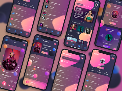Music Player Glassmorphism design ios app music album music app music streaming playlist ui