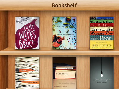 "iPad-Inspired" Bookshelf book bookshelf cover ipad inspired mockup photoshop psd texture wood