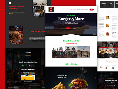 Burger shop website app designer app ux branding design food restaurant ui user interface design uxui web design website website design
