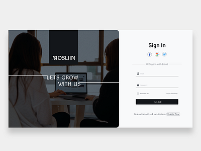 E-Commerce Website Login Page