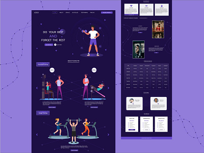 Fitness web-design templates app design graphic design illustration ui ux vector