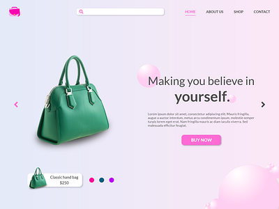 E-commerce landing page.