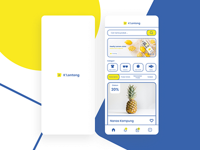 Grocery App - K'Lontong app blue branding graphic design grocery grocery app mobile app ui ui app ui design yellow