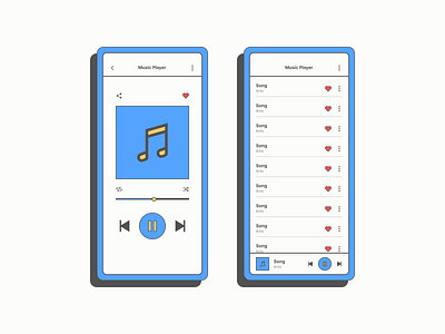 UI Music Player - Retro Style app app music blue branding music music app music player player retro retro style retro ui style retro ui ui retro