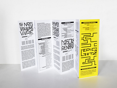 PROGRAMMATION // THEATRE : THE EPICENTER design folding flyers typography