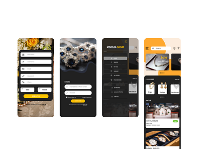 DIGITAL -GOLD UI Design (User Interface) app app design design gold app graphic design jewelry ui ui design