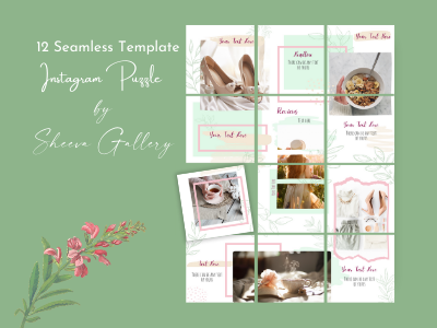 Instagram Puzzle Template Green Mint