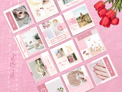 Instagram Puzzle Template Marble Pink instagram feed instagram grid instagram post instagram post design instagram posts instagram puzzle instagram puzzle template instagram template instagram templates post template instagram