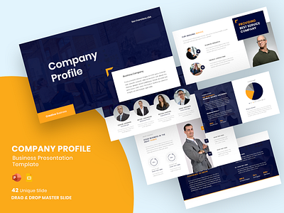 Company Profile – Business Corporate Presentation Template business powerpoint company profile creative slide finance pitch desk presentation template typography